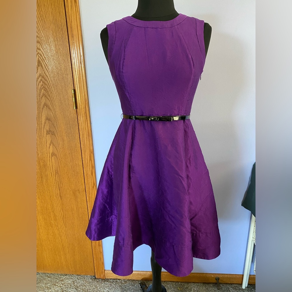 Dark Purple Kate Spade Dress with Black Belt